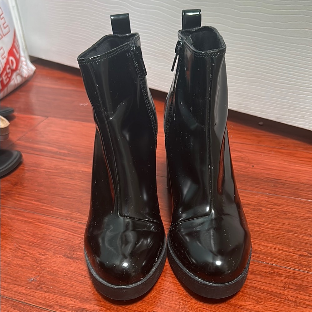 H&M Black Ankle Boots with Chunky Heel and Platform Sole